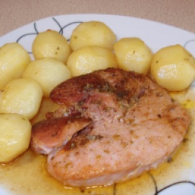 Oven Roasted Ham and Potatoes
